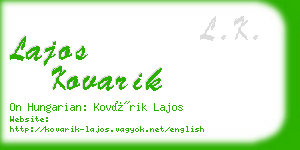 lajos kovarik business card